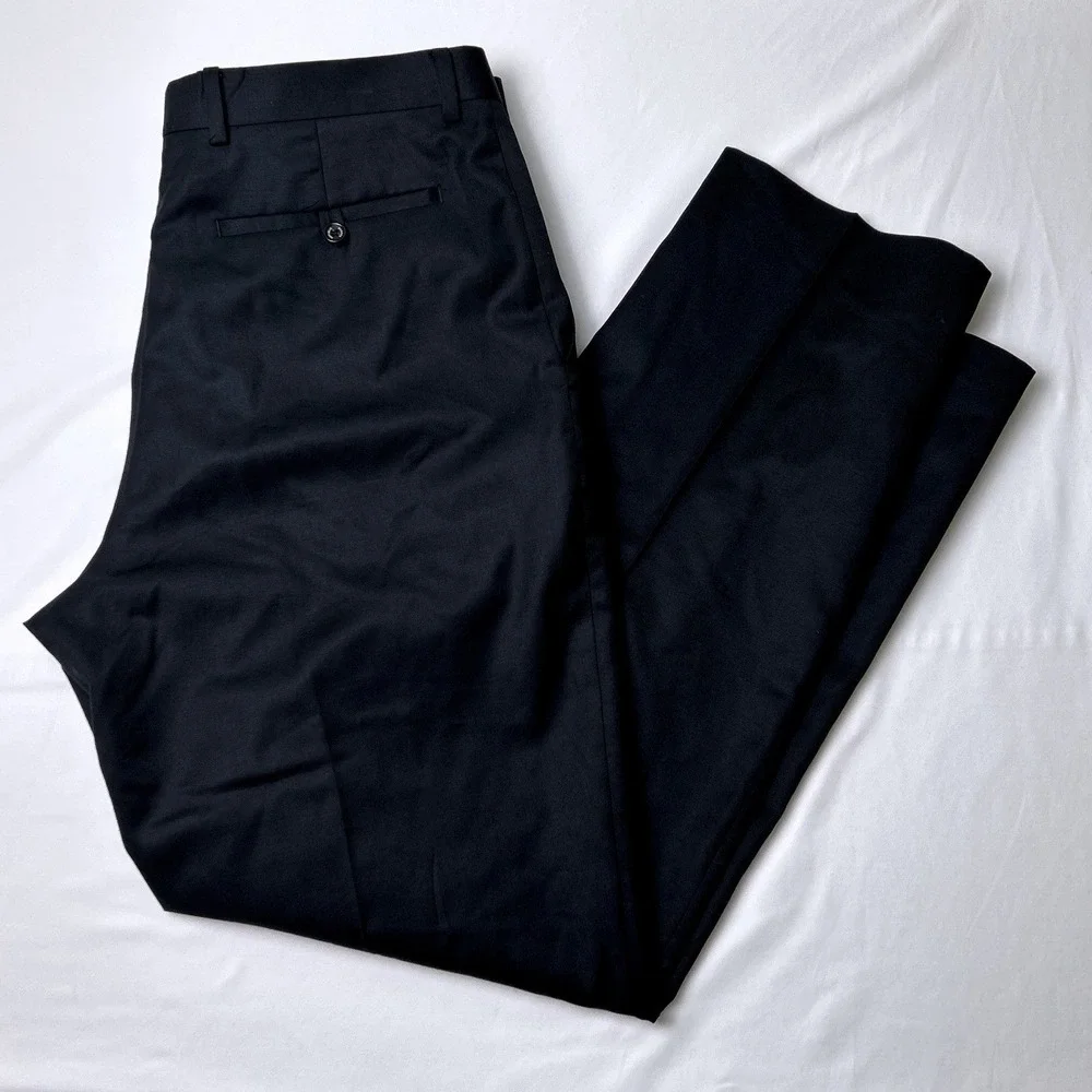 Banana Republic Mens Tailored Fit 100% Wool Dress Pants Size 35x32 Black Office